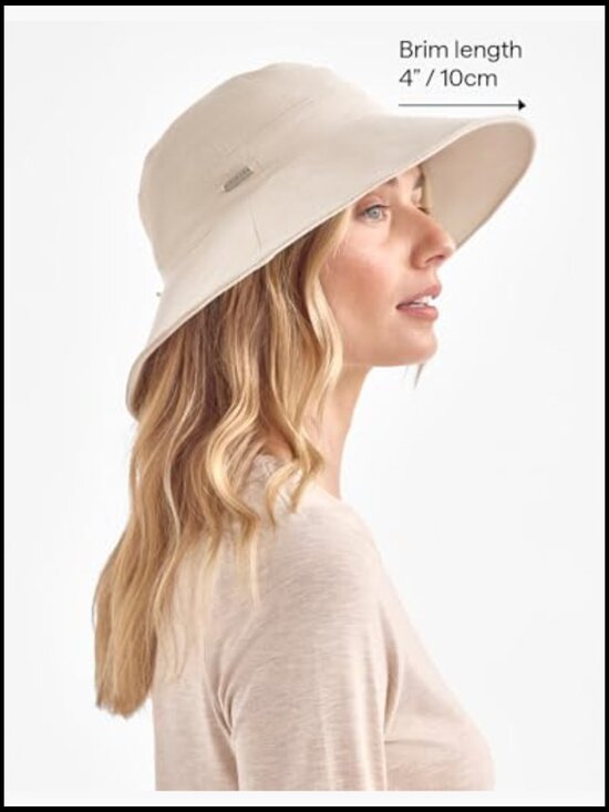 Wide Brim Sun Hat UPF 50+ Packable Adjustable Ponytail Opening Stylish